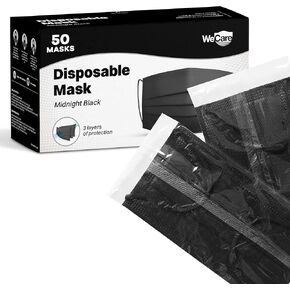 WECARE Disposable Face Mask Individually Wrapped - 50 Colored and Print Face Masks