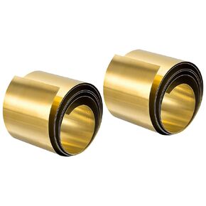 uxcell Brass Sheet Roll, 2Pcs 40" x 2" x 0.002" H62 Metal Foil Plate for Crafts, Electrical Repairs, Industry