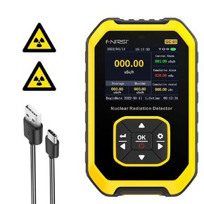 Nuclear Radiation Detector GM Geiger Counter, Sensitive Radiation Dosimeter Monitor Radioactive Beta Gamma X-ray CPM Level w/Alarm, 5 Dosage Units, Max/AVG Real Time Reading Display