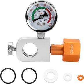 Soda Exchange Carbonator Quick Adapter with Pressure Gauge for Terra/Art/DUO Soda Maker Machine.CO2 Cylinder Adapter Compatible With CGA320 CO2 Tank to White Quick Connect Canister Refill Station in Kuwait