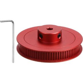 HARFINGTON 2GT Timing Pulley 80 Teeth 5mm Bore 55mm Dia. Aluminum Timing Belt Pulley with Hex Wrench for 6mm Width Belt 3D Printer CNC Machine Accessories, Red