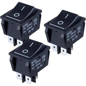 DMWD 3Pcs ON/Off Large Current Rocker Toggle Switch 35A 125VAC 40A 12VDC DPST 4Pins 2 Position Latching Switch with Pre-Wired Cables in Kuwait