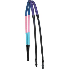 CHALLENGER 54" Horse English Black Leather Rubber Grip Multicolor Training Reins 805LR09