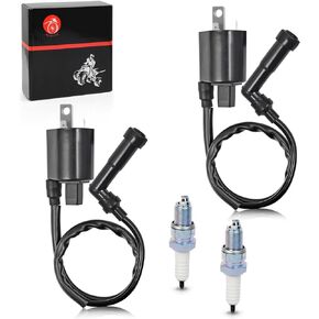 MOTO1988 Ignition Coil Pack R+L & spark plug + Cap For Yamaha Virago 700 750 1000 1100 XV700 XV750 XV1000 XV1100 1984-1999