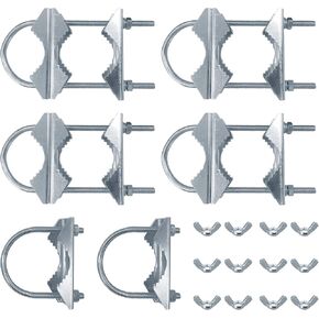 6 قطع من مشبك الصاري الهوائي المزدوج على شكل حرف V مع مسامير على شكل حرف U، مجموعة دعامة تثبيت على الصاري الهوائي شديدة التحمل ضد الصدأ لهوائيات التلفزيون، والأضواء الخارجية in Kuwait