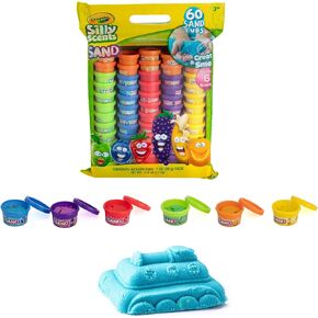 Crayola Play Sand, Silly Scents | 60 x 1oz Tubs of Moldable Play Sand in 6 Bright Colors | Christmas Party Favors for Kids Goodie Bags, Classroom Prizes, Sensory Bin Toys, Bags