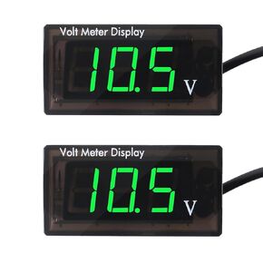 2Pcs DC 12V Car Digital Voltmeter Gauge LED Display DC 5-28V Voltage Mete Waterproof Voltage Display Voltmeter Gauge Meter Power Energy LED Volt Meter for Car Motorcycle (White)