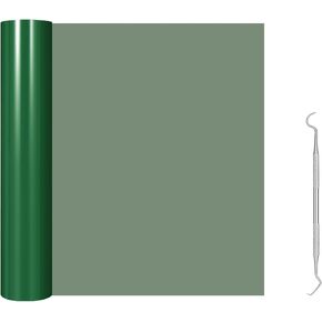 JuneHeart 3D نفخة الفينيل نقل الحرارة، 10 "× 5 قدم الأخضر HTV الحديد على الفينيل للقمصان، نفخة الفينيل لفة مع أداة الأعشاب لآلة القطع، الصحافة الحرارة - سهلة لقطع / الأعشاب in Kuwait