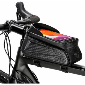 Souke Sports Bike Handlebar Bag Waterproof Top Tube Bag Bicycle Accessories Touch Screen Front Bike Pouch Fits Phone Under 7.2"