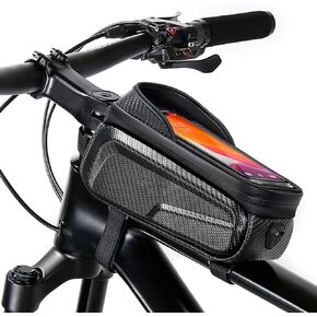 Souke Sports Bike Handlebar Bag Waterproof Top Tube Bag Bicycle Accessories Touch Screen Front Bike Pouch Fits Phone Under 7.2"