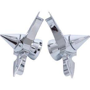 Pair Spun Blade Spinning Chorme Front Axle Cap Nut Cover for Harley
