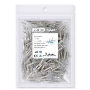 Kuject 100PCS Heat Shrink Butt Connectors 16-14 AWG, Insulated Waterproof Butt Terminals, Tinned Copper Electrical Wire Crimp Terminals Butt Splices for Automotive Marine Boat Truck Stereo Joint