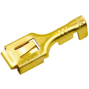 Baomain 1/4 inch (6.3mm) Female Spade Quick Splice Crimp Terminals Crimp Connector Non Insulated Pack of 100