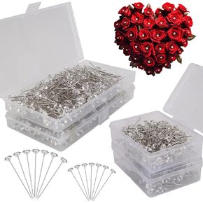 800 Pcs Corsage Bouquet Pins 1.5inch and 2inch Crystal Diamond Pins Rhinestone Brooch Straight Sewing Pins for Flower Bouquet Accessories Wedding Bridal Floral Jewelry Decor Craft