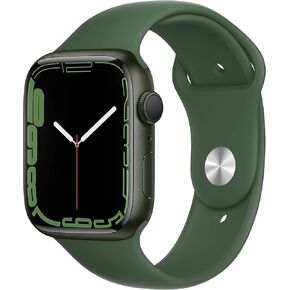 Apple Watch Series 7 (GPS, 45mm) Green Aluminum Case with Clover Sport Band, Regular (Renewed)