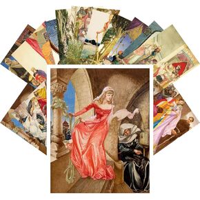PIXILUV Vintage PostCards 24 pcs Felix Vintage Classic Fairy Tales Book Art