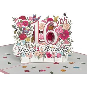 HOMANGA بطاقة عيد ميلاد الثلاثين المنبثقة، بطاقة عيد ميلاد سعيد الثلاثين لها، المرأة، الزوجة، هدية عيد ميلاد الثلاثين للأخت، الأم، الصديق، بطاقة معايدة عيد ميلاد منبثقة مع ملاحظة فارغة ومغلف، 6 بوصة × 8 بوصة