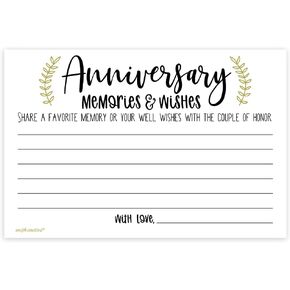 m&h invites Laurel Anniversary Memories and Wishes Cards (50 Count)
