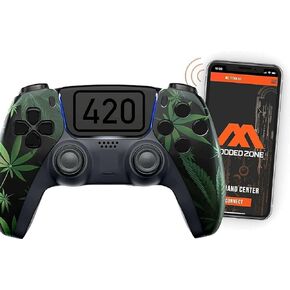 MODDEDZONE Black/GOld Custom Rapid Fire, Anti Recoil, Macros MODDED Wireless Controller for PS5 & PC - Unique Designs, Smart Mods for ps5 controller controlled by the APP. Best for FPS Games
