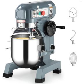 Towallmark Commercial Food Mixer, Commercial Mixer 15QT 600W with Stainless Steel Bowl, 130/233/415RPM 3 Speed Heavy Duty Stand Food Mixer Commercial for Bakery Pizzeria Restaurant