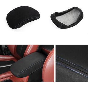 JUIVEEL 1 Piece Memory Foam Car Armrest Cushion Pad Center Console Armrest Cover Cushion Compatible with Hyundai Veloster JS N line 2019-2022 Accessories(Black Covering with Blue Line Stitches)