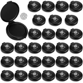 30 Pcs Mini Fingerprint Thumbprint Ink Pad Black Stamp Ink Pads for Identification Security ID Notary Supplies Law Enforcement Fingerprint Cards Fingerprint Kit Office Home Use 2 x 2.3 Inch