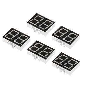 PATIKIL LED Display Digital Tube, 5 Pack Common Cathode 7 Segment 10 Pin 2 Bit 3.3V LED Display Module for Electronic Driver Board, Blue