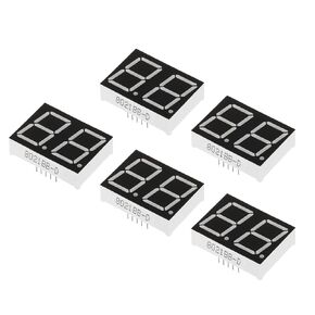PATIKIL LED Display Digital Tube, 5 Pack Common Anode 7 Segment 10 Pin 2 Bit 3.3V LED Display Module for Electronic Driver Board, Blue