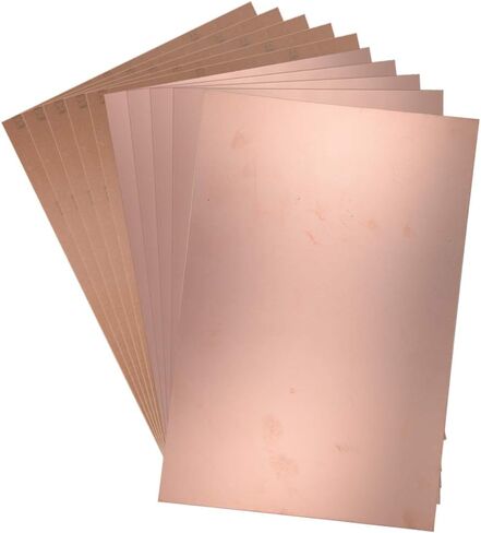 لوحة دائرة مطبوعة من النحاس المغطى بالنحاس من Uxcell، FR4 300x200 مم 11.81x7.87 بوصة، سمك 1.5 مم لوحة PCB للنماذج الأولية DIY، لوحة الاسم، 10 قطع in Saudi Arabia