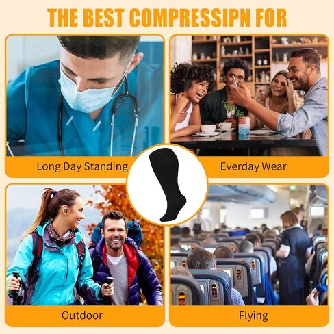 YIFVTFCK 3 Pairs Plus Size Compression Socks Wide Calf for Women Men Extra Large Size Support Socks for Nurses Pregnant in Saudi Arabia