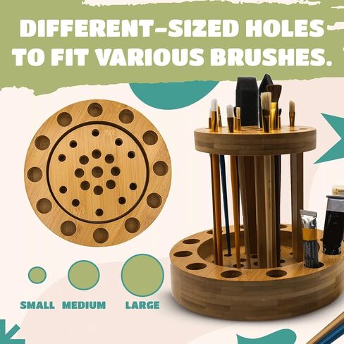 Meadows Art Supplies Paint Brush Holder for Artist Supplies - Paint Brush Organizer & Rotating Paint Brush Holder - Art Supply Storage Organizer for Paint Accessories & Supplies - Painting Supplies in Saudi Arabia