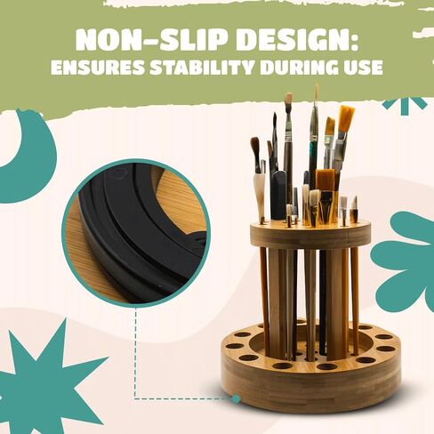 Meadows Art Supplies Paint Brush Holder for Artist Supplies - Paint Brush Organizer & Rotating Paint Brush Holder - Art Supply Storage Organizer for Paint Accessories & Supplies - Painting Supplies in Saudi Arabia