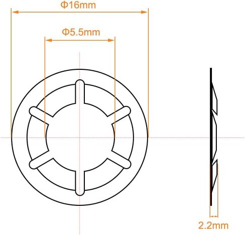 uxcell M6 Star Locking Washer 5.4mm I.D. 14mm O.D. Internal Tooth Lock Washers Push-On Locking Speed Clip 65Mn Black Oxide Finish 20pcs in Kuwait