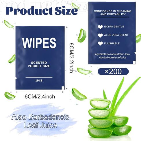 500 قطعة من لوبير، مناديل مبللة ملفوفة بشكل فردي وقابلة للتنظيف، مناديل غير معطرة، مناديل مبللة للسفر، مناديل مبللة بالصبار للنساء والرجال والبالغين، الجسم، تنظيف الوجه واليد، الحمام، الاستخدام اليومي in Kuwait