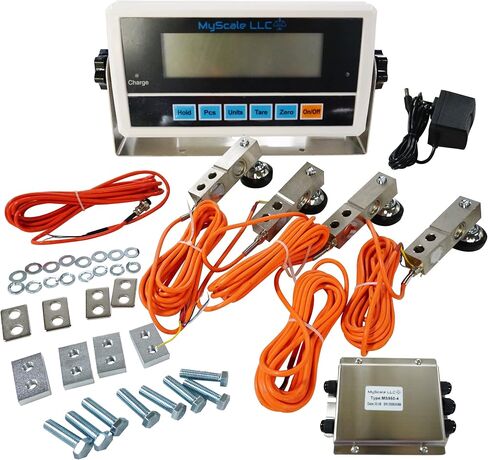 مجموعة المؤشرات الرقمية من PEC Tools للميزان الأرضي للمستودعات ووزن الحيوانات - 5000 رطل. سعة خلايا التحميل ولوحات التثبيت وبطاقة الجمع - 18 بوصة × 18 بوصة in Saudi Arabia