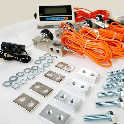 مجموعة المؤشرات الرقمية من PEC Tools للميزان الأرضي للمستودعات ووزن الحيوانات - 5000 رطل. سعة خلايا التحميل ولوحات التثبيت وبطاقة الجمع - 18 بوصة × 18 بوصة in Saudi Arabia