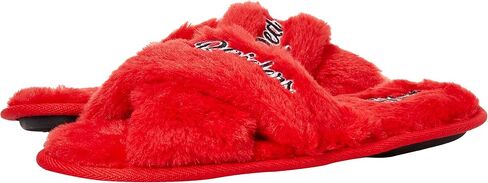 شبشب FOCO للسيدات NCAA College Team Script Wordmark Fuzzy Cross Slide in Saudi Arabia
