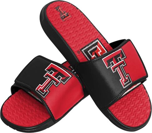 FOCO Texas Tech Red Raiders NCAA Mens Colorblock Big Logo Gel Slides - L in Saudi Arabia