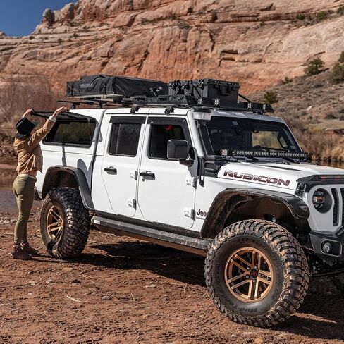 Auto Ventshade [AVS] Outside Mount Ventvisor / Rain Guards | Fits 2020 - 2024 Jeep Gladiator, 2018 - 2024 Jeep Wrangler JL (4-door)- Smoke, 4 pcs. | 94183 in Saudi Arabia