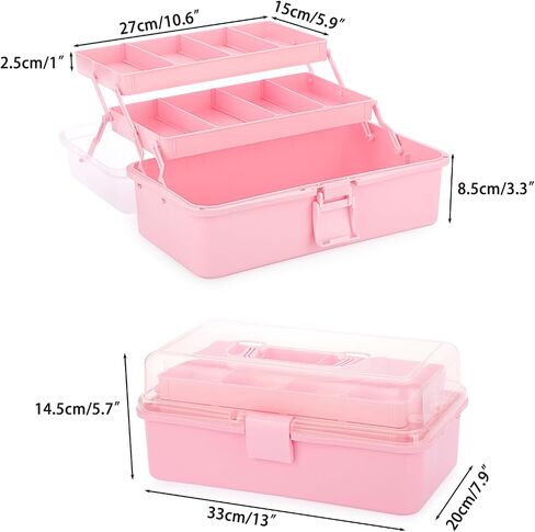 BTSKY 3-Layer Plastic Dividing Storage Box Craft Organizer and Storage in Kuwait
