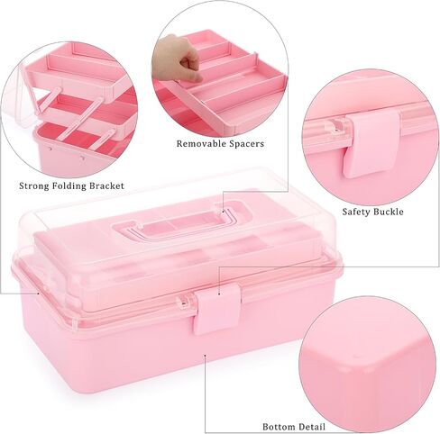 BTSKY 3-Layer Plastic Dividing Storage Box Craft Organizer and Storage in Kuwait