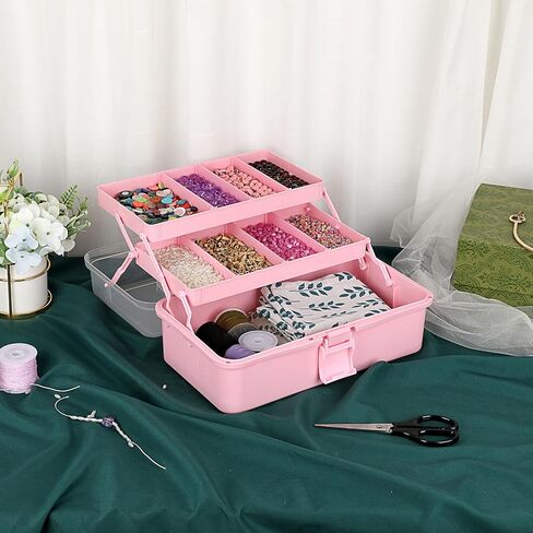 BTSKY 3-Layer Plastic Dividing Storage Box Craft Organizer and Storage in Kuwait