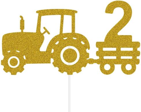 جرار كعكة توبر للبنين بنات موضوع المزرعة سعيد 2 عيد ميلاد حزب اللوازم عامين من العمر كعكة عيد ميلاد زينة الذهب بريق in Kuwait