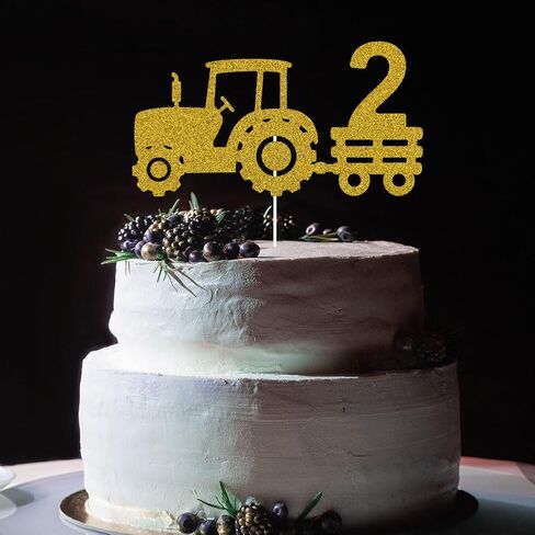 جرار كعكة توبر للبنين بنات موضوع المزرعة سعيد 2 عيد ميلاد حزب اللوازم عامين من العمر كعكة عيد ميلاد زينة الذهب بريق in Kuwait