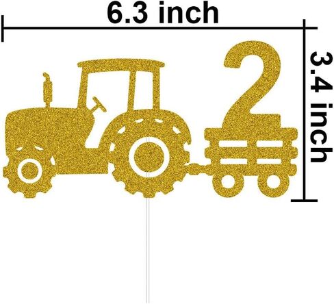 جرار كعكة توبر للبنين بنات موضوع المزرعة سعيد 2 عيد ميلاد حزب اللوازم عامين من العمر كعكة عيد ميلاد زينة الذهب بريق in Kuwait