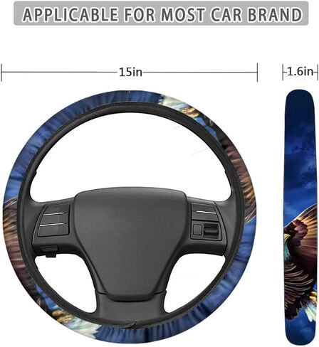 TOADDMOS Bald Eagle Car Seat Covers Full Set 8pc Front and Rear Bench Seat Covers Universal Fit for Most Cars,Sedans,Trucks or Vans with Steering Wheel Cover Seat Belt Cover,Auto Center Console Pad in Saudi Arabia