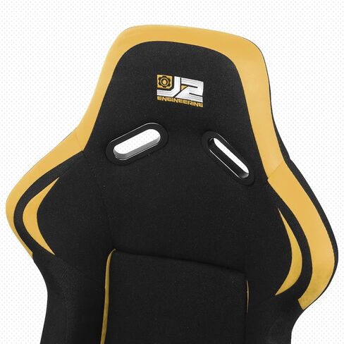 ‎J2 Engineering J2-RS-001-BL Pair of Universal Fixed Position Bucket Racing Seat w/Side Mount Brackets & Sliders for 4 or 5 point Harness, Black/Blue in Saudi Arabia
