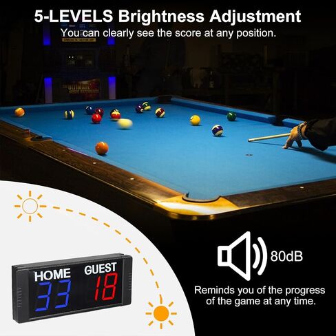 PATIKIL Digital Scoreboard Score Keeper 1.5" Portable Tabletop Electronic Scoreboard with Remote Scoreboard for Basketball Table Tennis Sports Indoor Games in Saudi Arabia