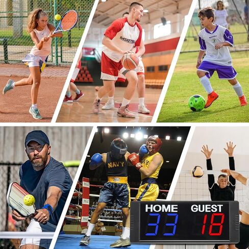 PATIKIL Digital Scoreboard Score Keeper 1.5" Portable Tabletop Electronic Scoreboard with Remote Scoreboard for Basketball Table Tennis Sports Indoor Games in Saudi Arabia