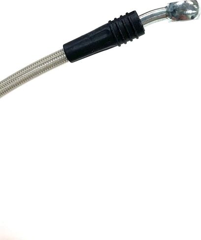 The Stop Shop Universal Braided Stainless Brake Hoses, 15 1/4 Inches Long with 10mm Banjo Hole and 3/8"-24 Female End, Made in USA in Saudi Arabia